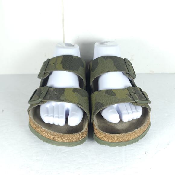 BIRKENSTOCK Women Arizona EU40 US9 Camo Green Birko-Flor SoftFB Slide Sandals - Picture 3 of 16